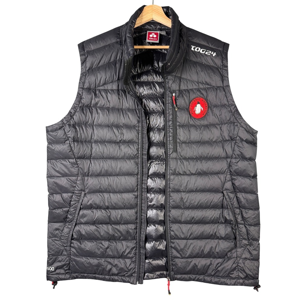 TOG24 Vidar Tech 600 Puffer Vest Black Port Lockroy Antarctica XXL US 46-48
